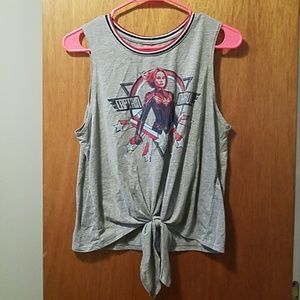 Captain Marvel Sleeveless Top w/ Knot Tie